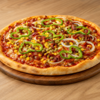 Pizza de Bacon e Milho